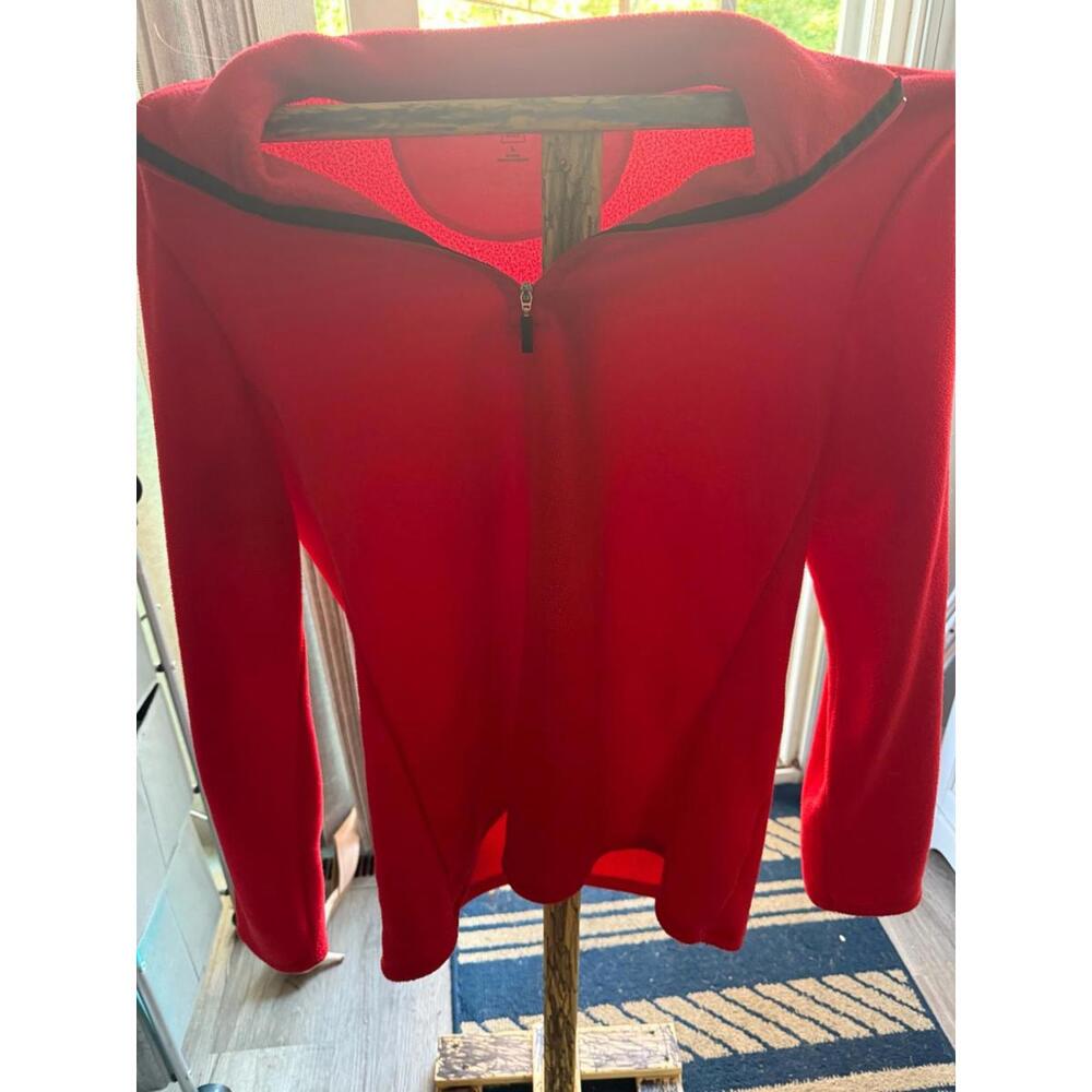 GAP Red Quarter Zip Fleece Pullover Sweater Size Large